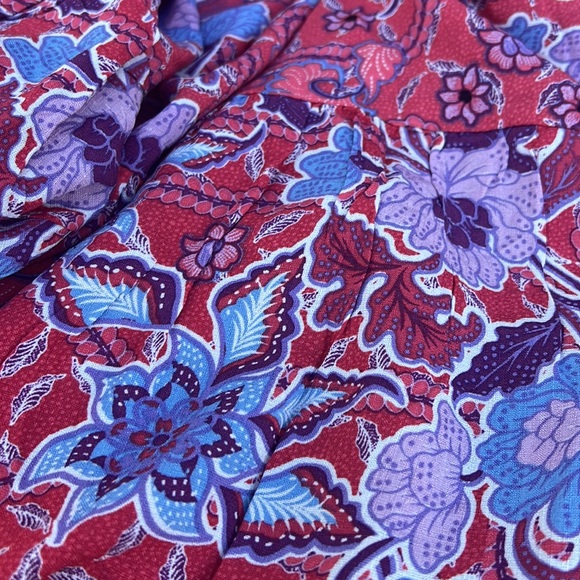 Boho Style Knox Rose Red Floral Spaghetti Strap Midi Summer Sundress w/ POCKETS - Picture 5 of 11